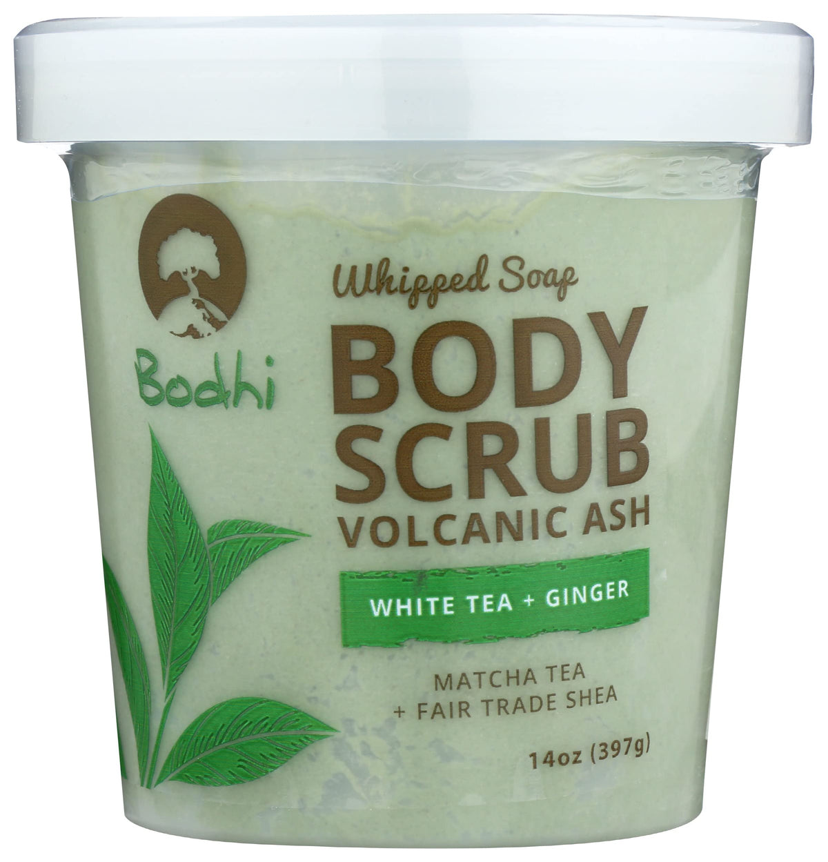 BODHI HANDMADE SOAP Almond Honey Volcanic Ash Whipped Soap Body Scrub, 14 OZ