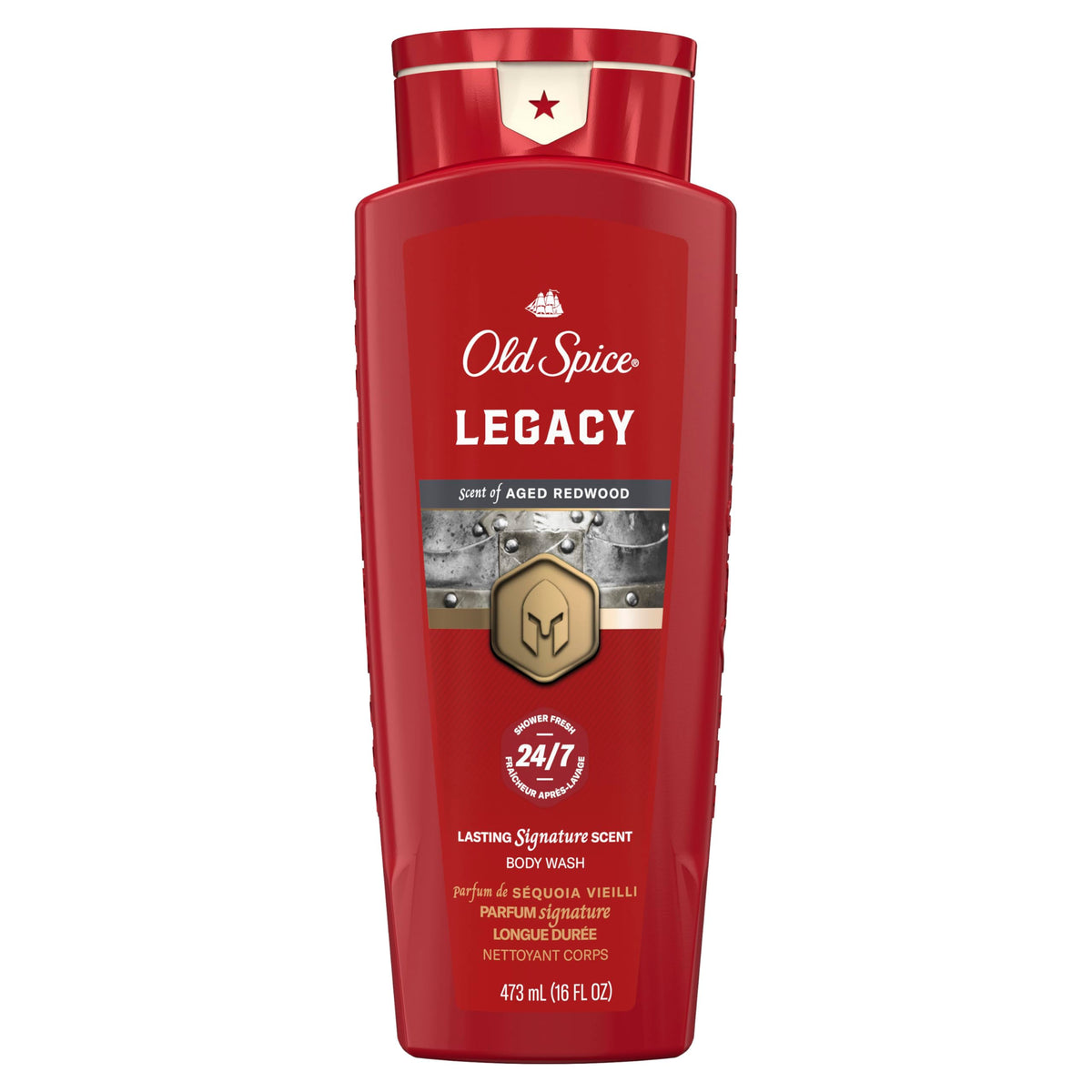 Old Spice Refreshing Body Wash for Men, 3X Defense, 24/7 Shower Fresh with Long Lasting Scent, Red Collection, Swagger with Cedarwood Scent, 24 oz (Pack of 2)
