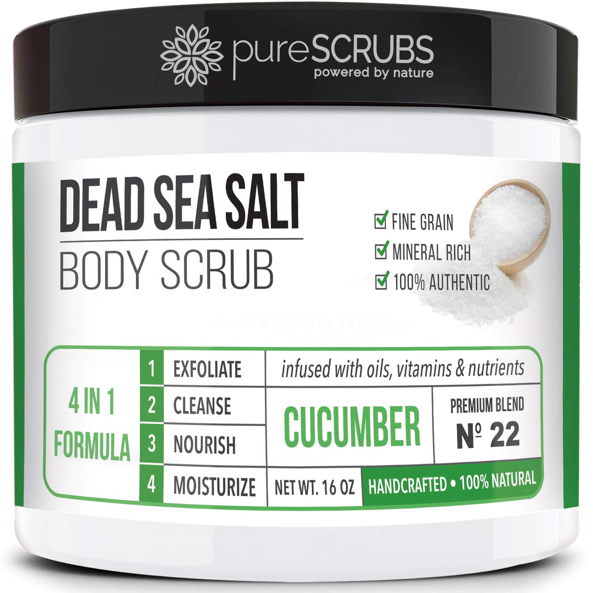 pureSCRUBS Premium Coconut Body Scrub Set, Exfoliating Dead Sea Salt Scrub