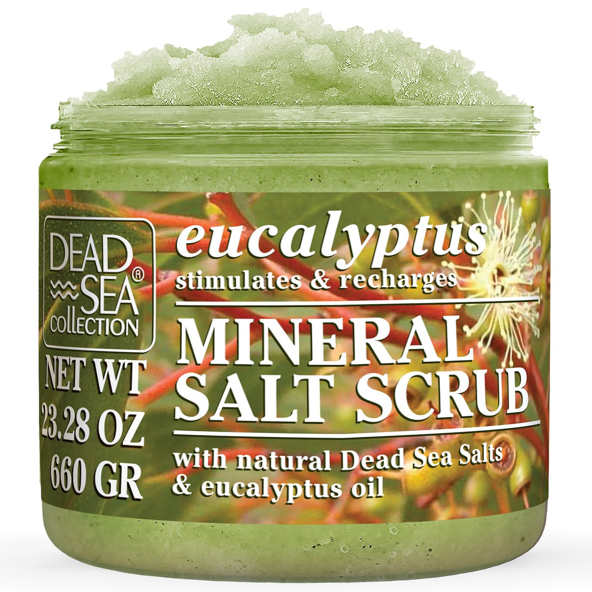 Dead Sea Collection Almond Vanilla Salt Scrub – Exfoliating Body Scrub for Women – Moisturizing and Nourishing Skin – with Pure Oils and Dead Sea Minerals (23.28 Oz)