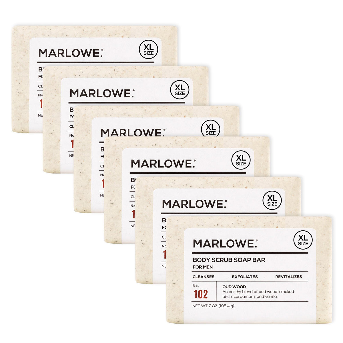 MARLOWE. Body Scrub Soap, Exfoliating Soap Bar, Sage + Fir, 7 oz (3 Bars)