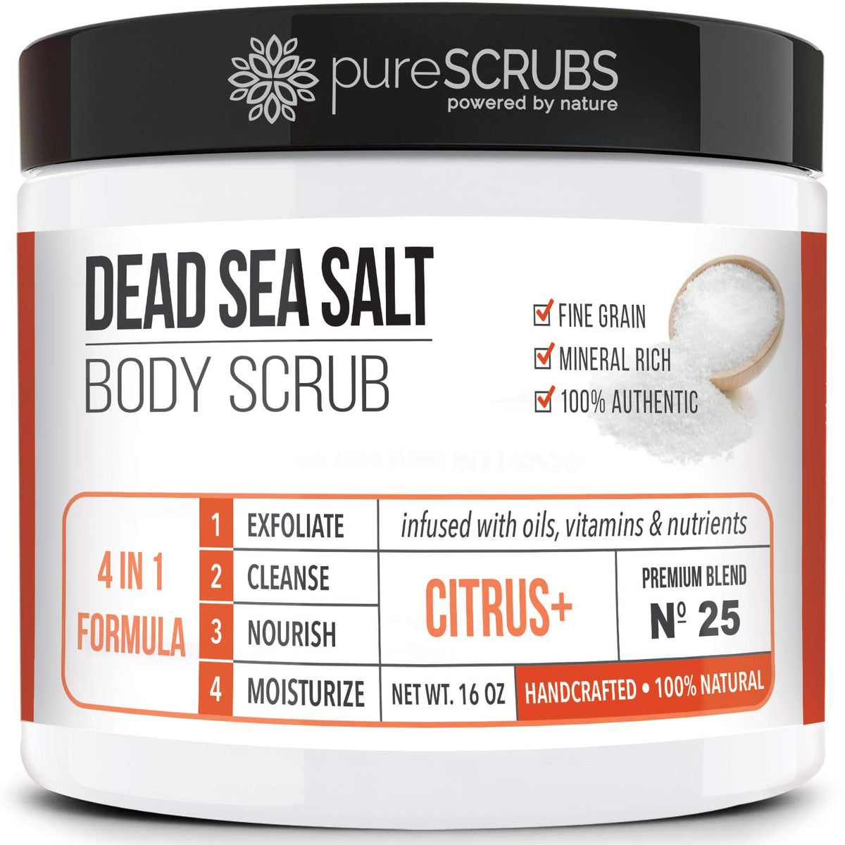 pureSCRUBS Premium Coconut Body Scrub Set, Exfoliating Dead Sea Salt Scrub