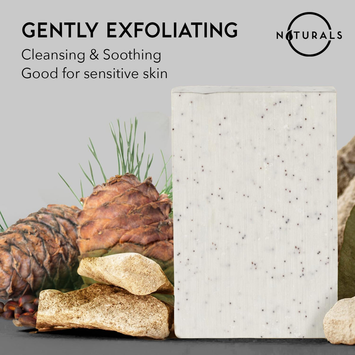O NATURALS Exfoliating Soap For Men - Cedar African Black Soap 3 Pack