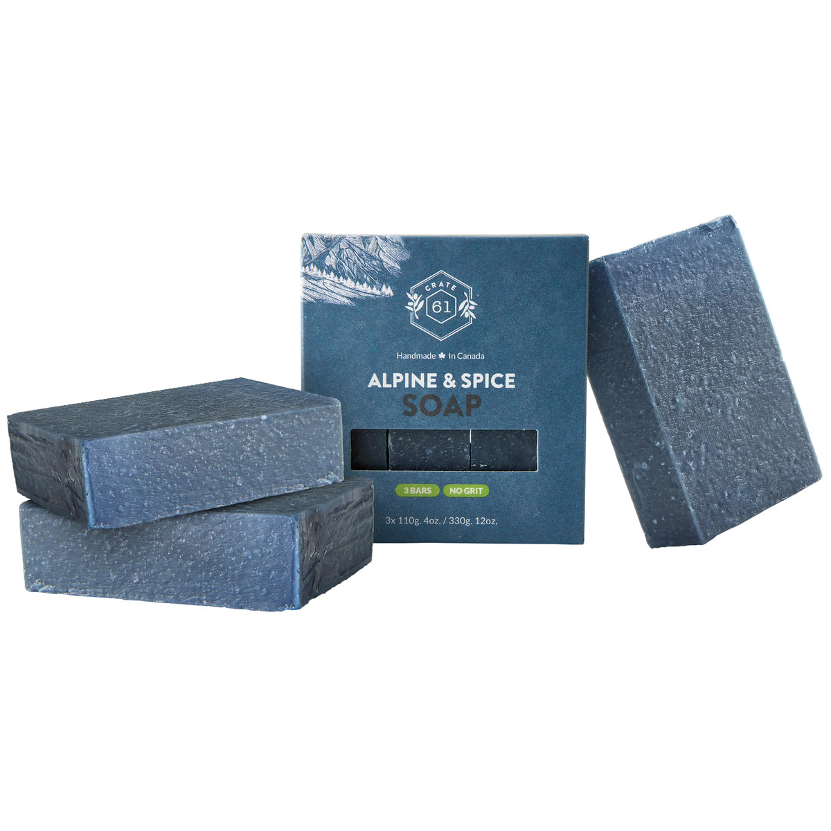 Crate 61 Organics, Handmade in Canada, Plant Based Cold Process Natural Bar Soap For Face And Body, With Premium Essential Oils, For Men And Women 3 Pack (Eucamint)
