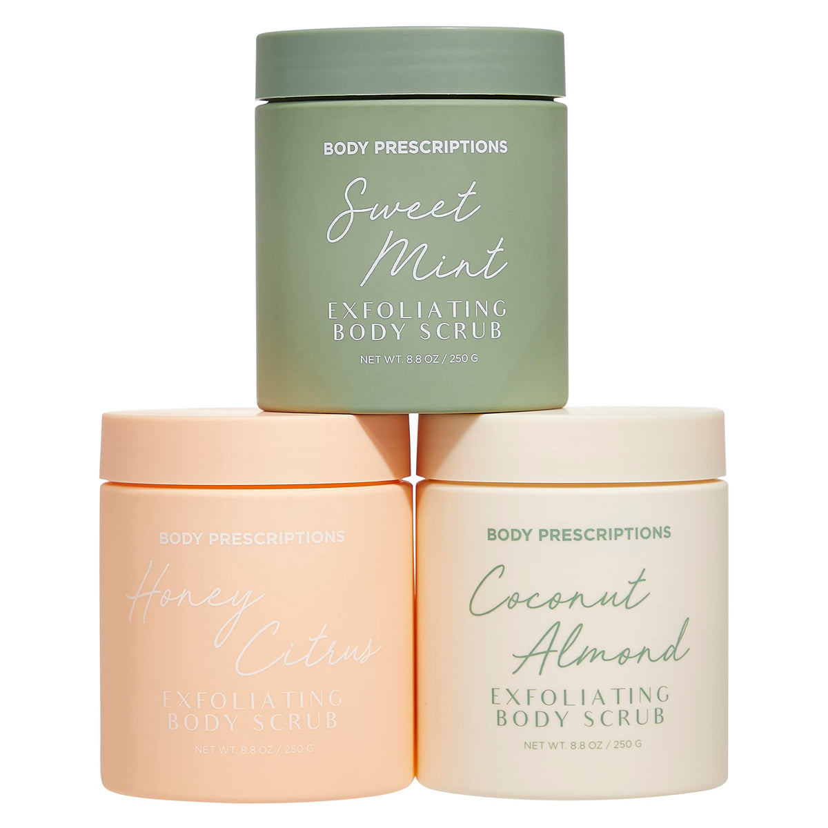 Body Prescriptions Exfoliating Body Scrub – Body Cleanser for Nourished, Ultra-Smooth Skin, Shea Butter and Almond Milk