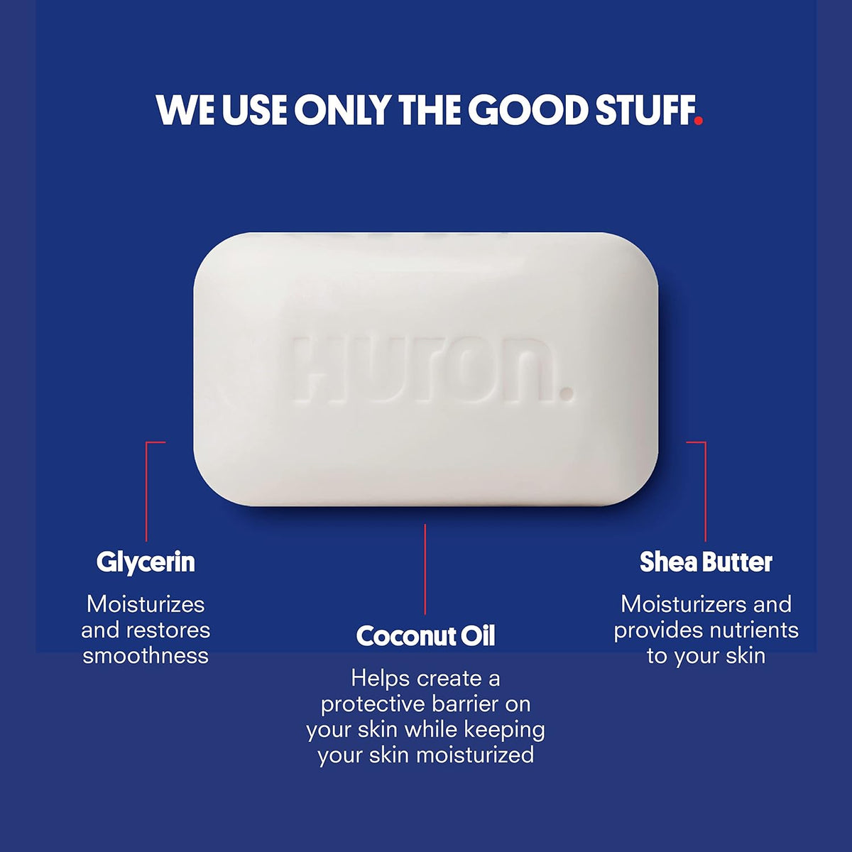 Huron Bar Soap: Citrus + Eucalyptus Scent; Non-Toxic; 3-pack (5 oz bars)