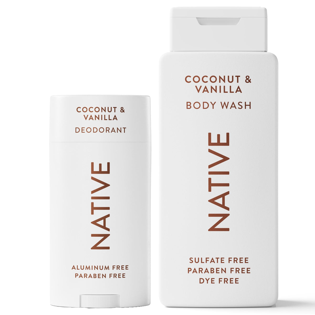 Native Clean Body Wash, Gentle & pH-balanced for Sensitive Skin, 24-Hr Freshness for Women & Men, Vegan & Cruelty-Free, Free of Sulfates, Parabens & Phthalates, Coconut & Vanilla, 18fl oz
