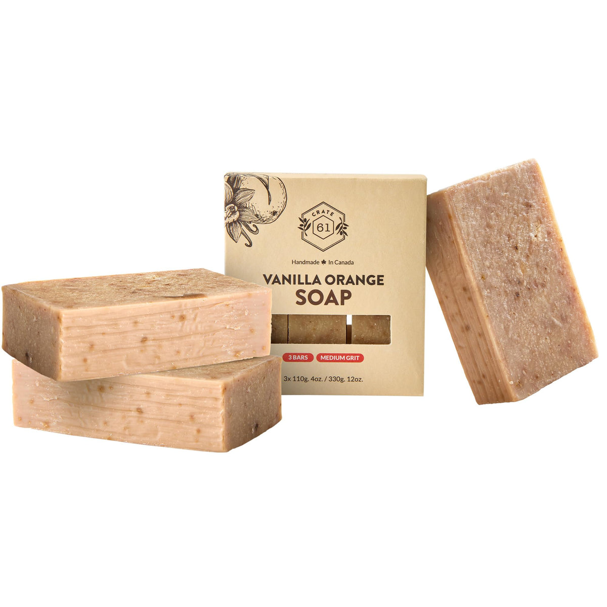 Crate 61 Organics, Handmade in Canada, Plant Based Cold Process Natural Bar Soap For Face And Body, With Premium Essential Oils, For Men And Women 3 Pack (Eucamint)
