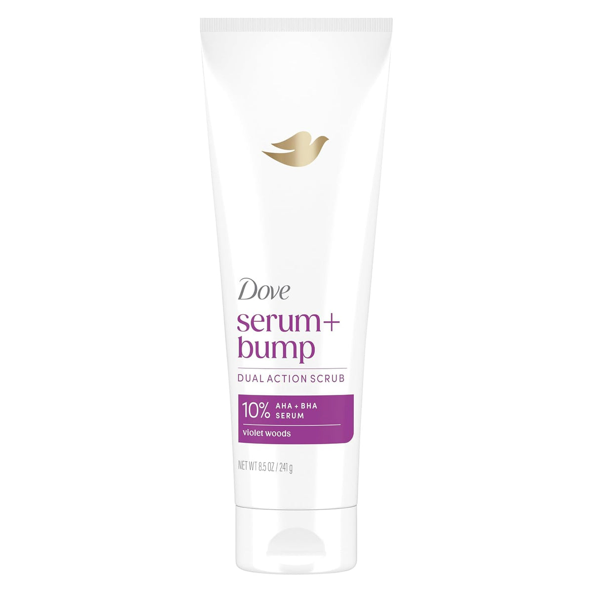 Dove KP Bump Body Scrub with 10% AHA & BHA For Rough Bumpy Skin, Violet Woods Scent, 8.5 OZ