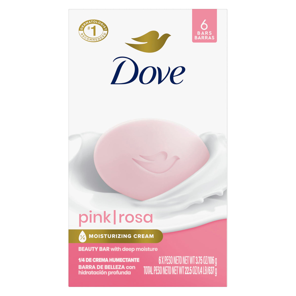Dove Pink Rosa Beauty Bar Soap 8 Count, Cleanser, 3.75 oz I beauty bar