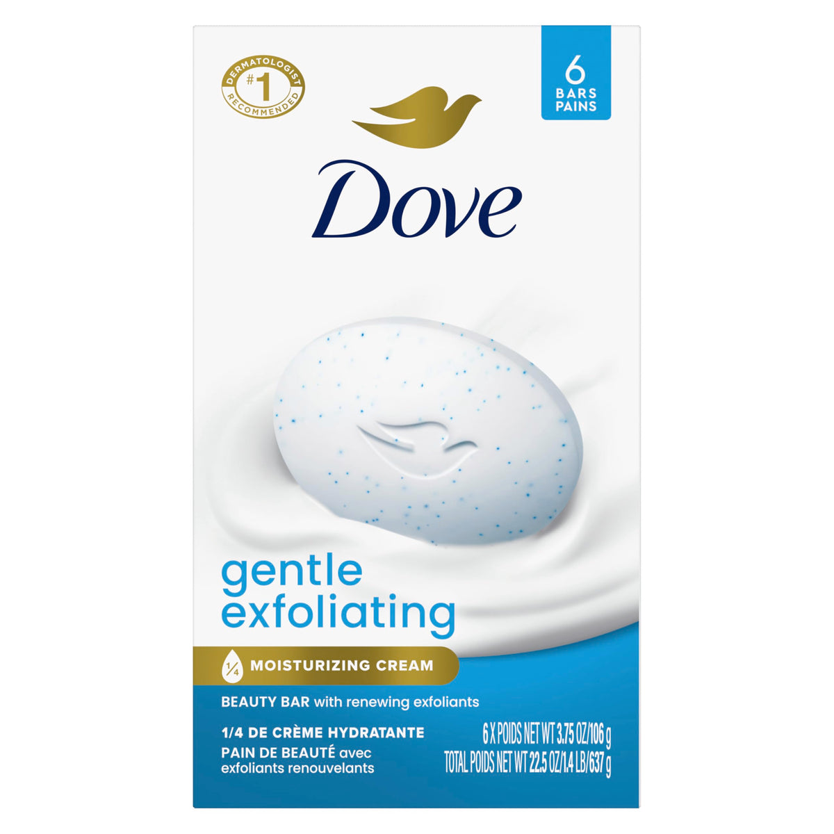 Dove Beauty Bar Gentle Exfoliating With Mild Cleanser 6 Bars 3.75 oz