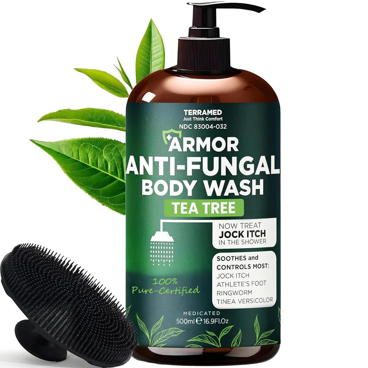 Antifungal Body Scrub with Tea Tree Oil Soothes Itchy Skin & Rashes