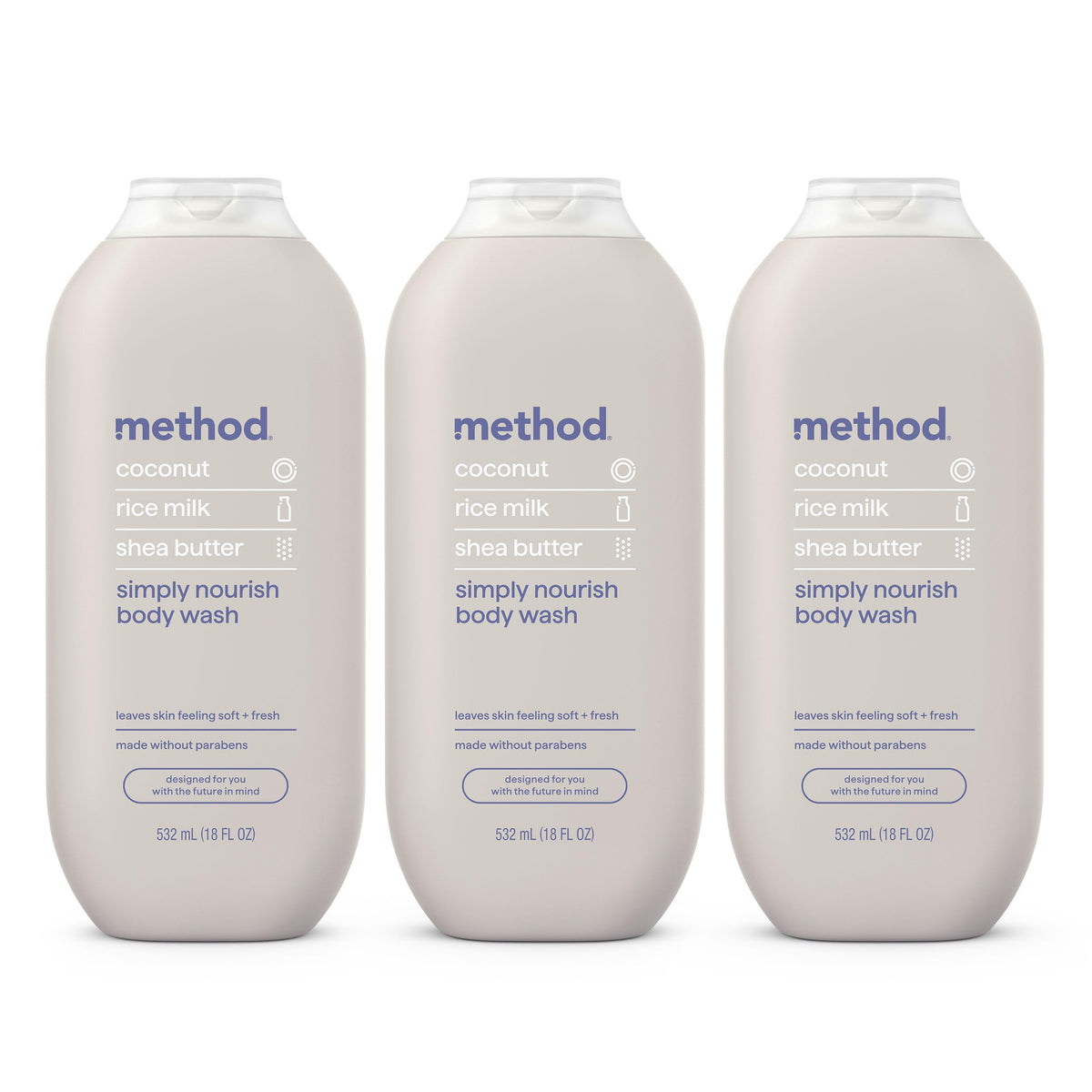 method Body Wash, Simply Nourish, 18 fl oz, 3 pack