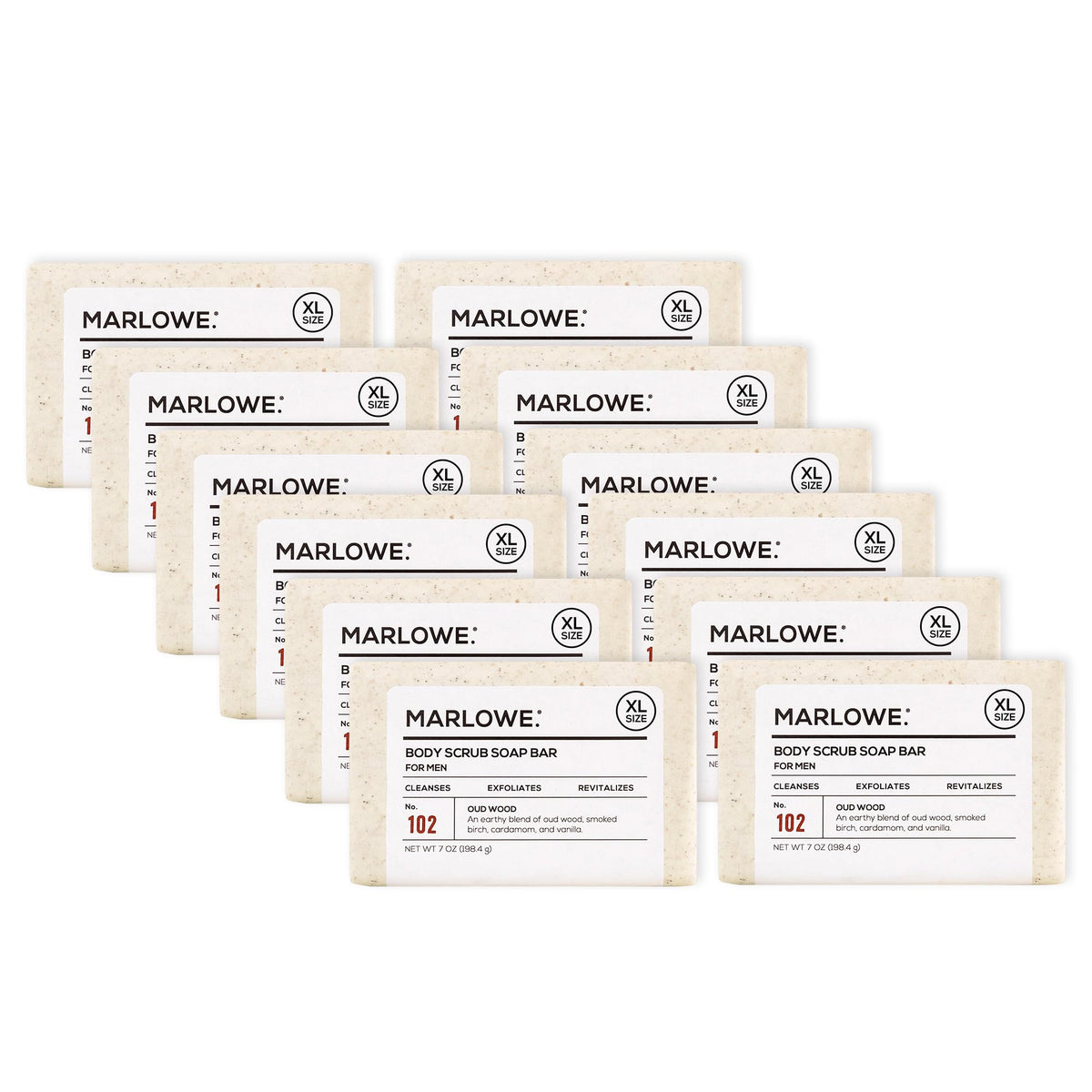 MARLOWE. Body Scrub Soap, Exfoliating Soap Bar, Sage + Fir, 7 oz (3 Bars)
