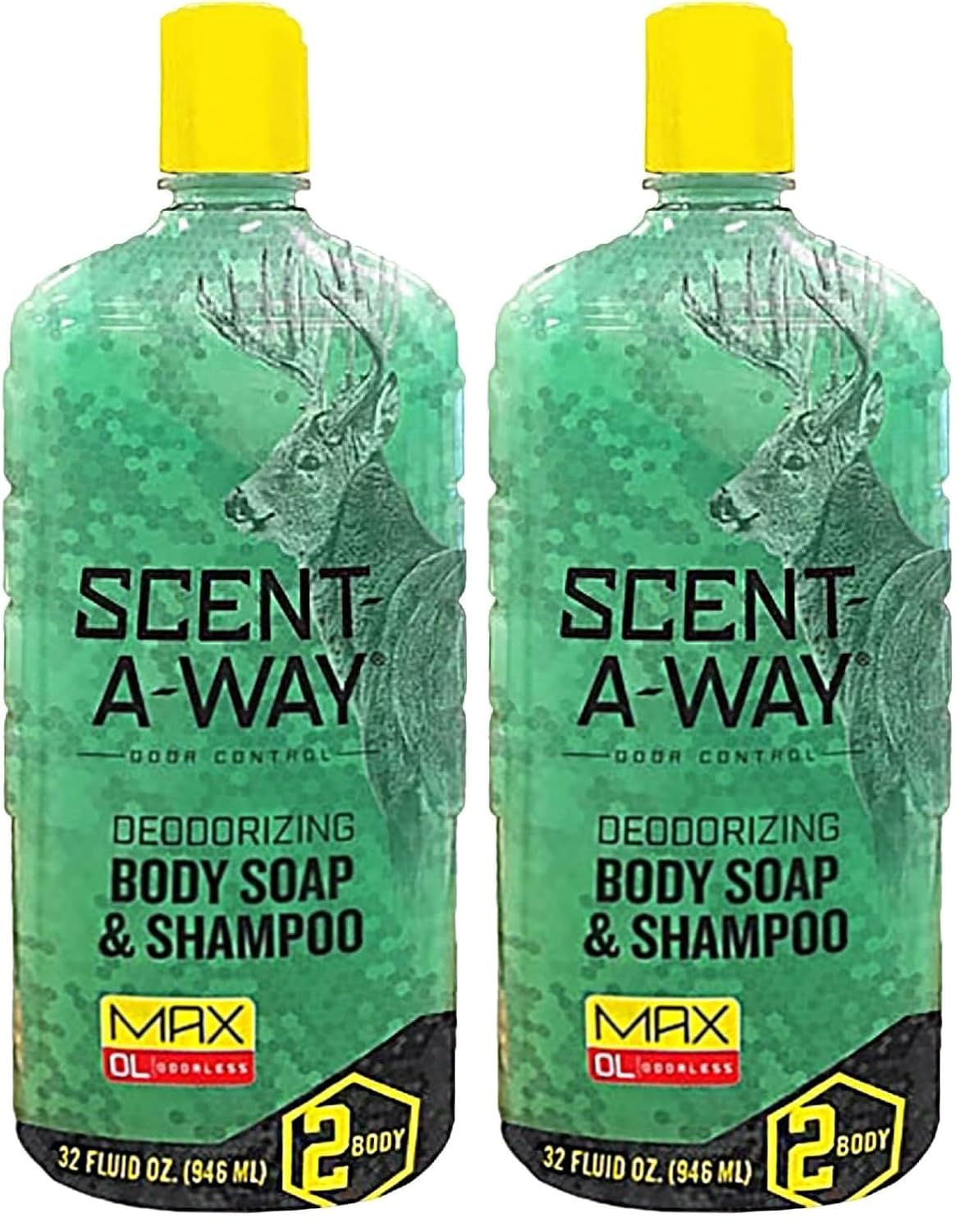 Hunters Specialties Scent-A-Way MAX 32oz Liquid Body Soap & Shampoo, Green, 32 oz