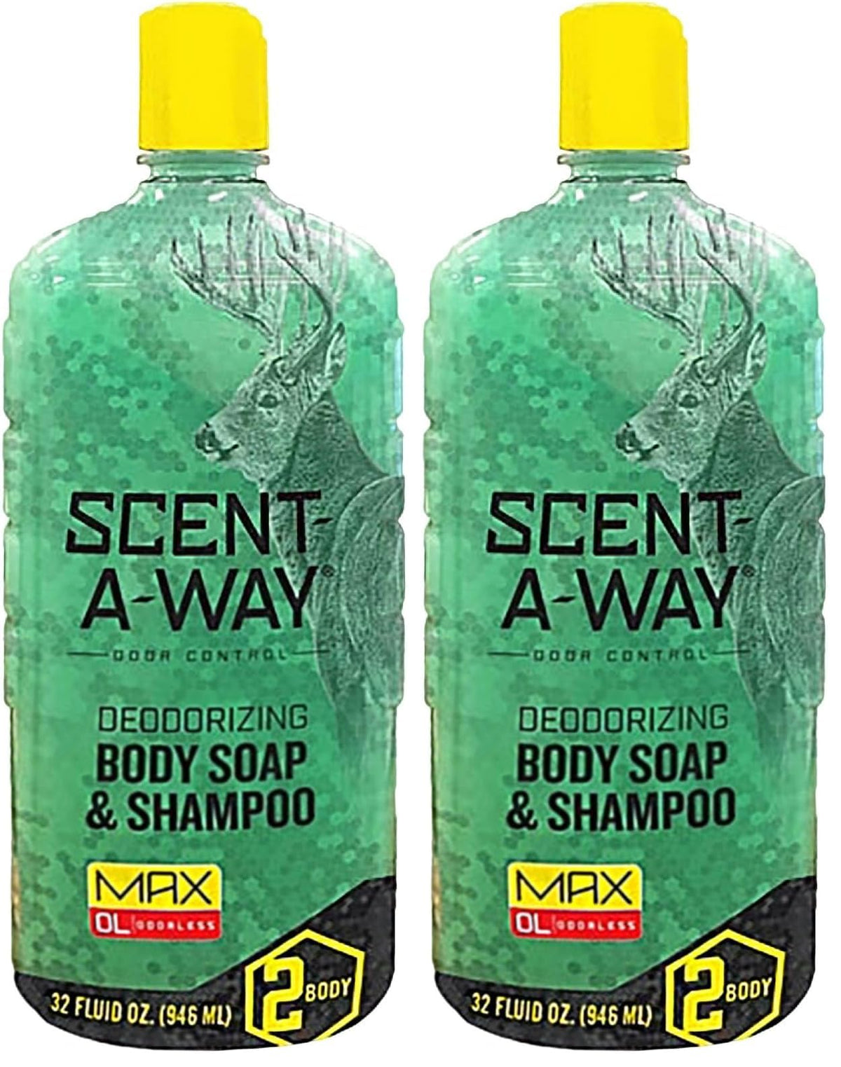 Hunters Specialties Scent-A-Way MAX 32oz Liquid Body Soap & Shampoo, Green, 32 oz