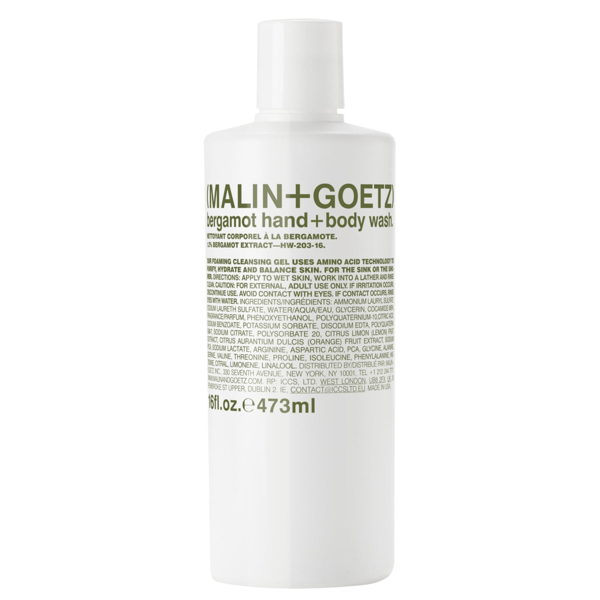 MALIN+GOETZ Hand + Body Wash, Foaming Cleanser, pH-Balanced, Unisex