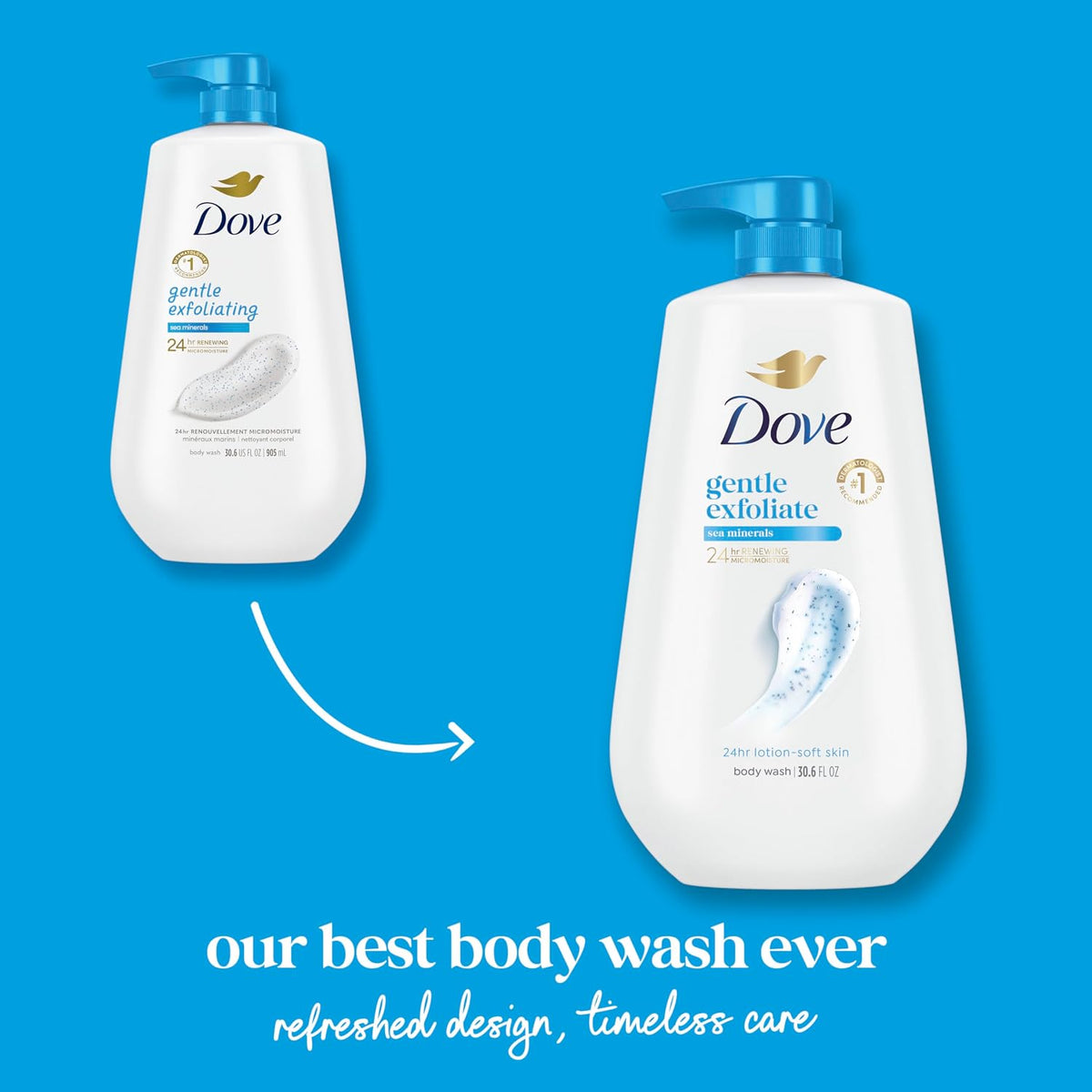 Dove Body Wash Body Wash Gentle Exfoliate Sea Minerals 30.6 oz Sulfate Free