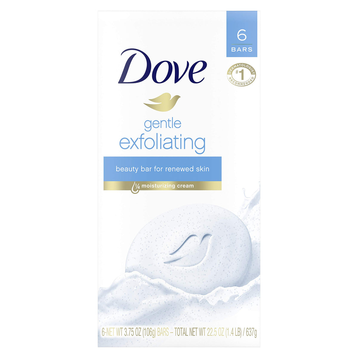 Dove Beauty Bar Gentle Exfoliating With Mild Cleanser 6 Bars 3.75 oz