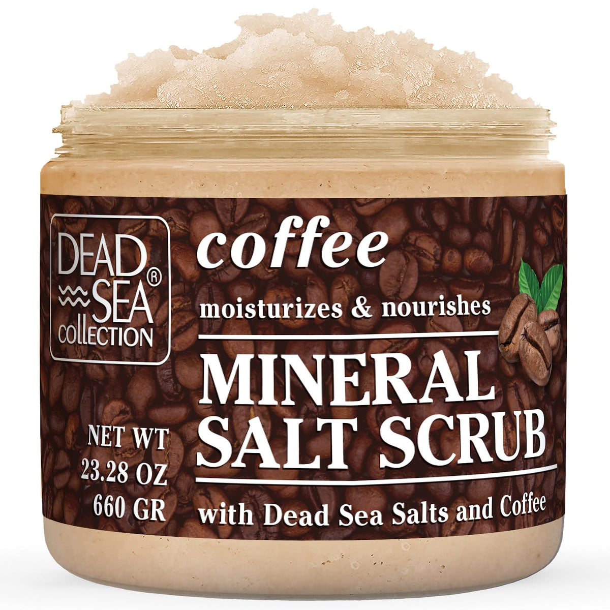 Dead Sea Collection Almond Vanilla Salt Scrub – Exfoliating Body Scrub for Women – Moisturizing and Nourishing Skin – with Pure Oils and Dead Sea Minerals (23.28 Oz)