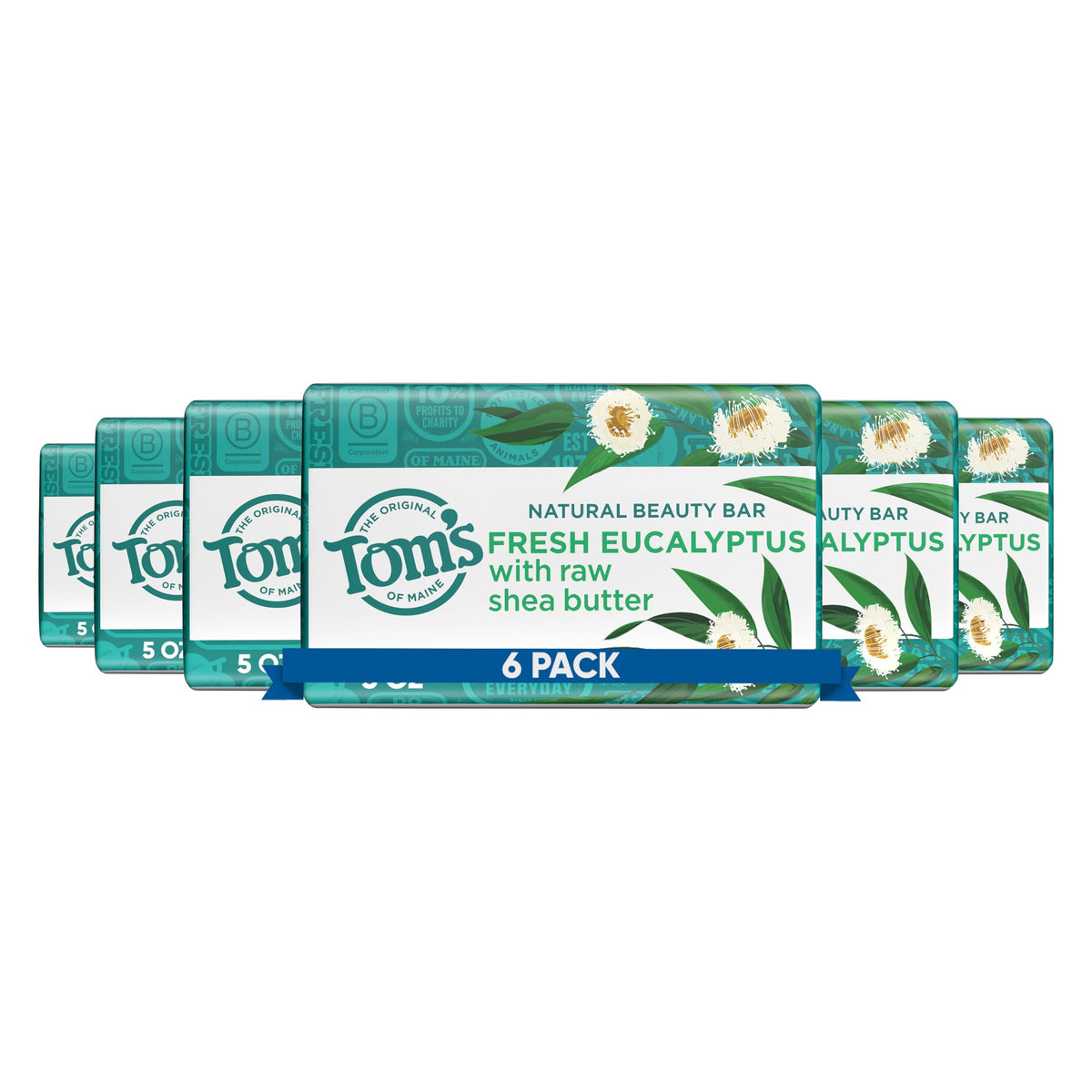 Tom's of Maine Natural Beauty Bar Soap, Creamy Coconut With Virgin Coconut Oil, 5 oz. 6-Pack (Packaging May Vary)