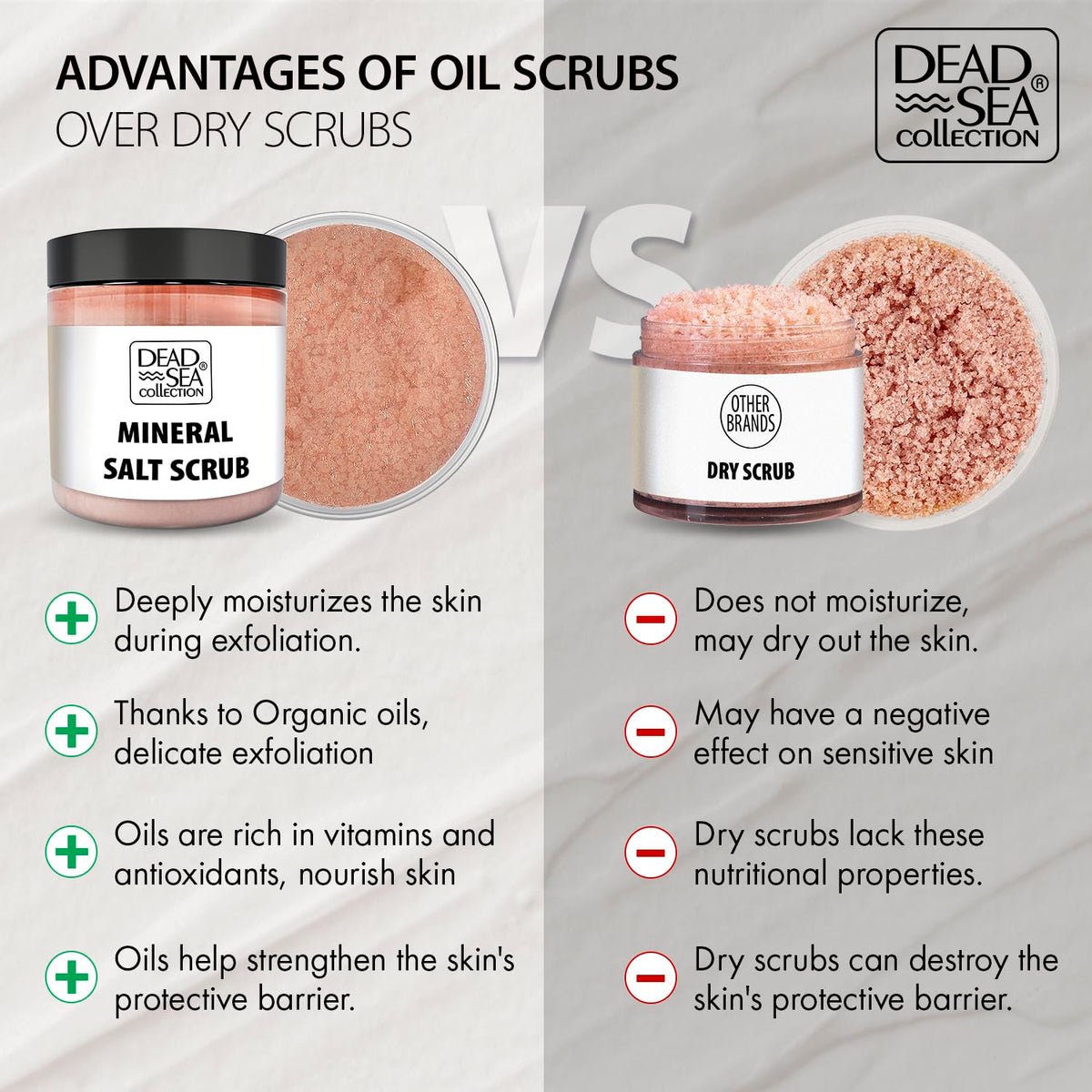 Dead Sea Collection Almond Vanilla Salt Scrub – Exfoliating Body Scrub for Women – Moisturizing and Nourishing Skin – with Pure Oils and Dead Sea Minerals (23.28 Oz)