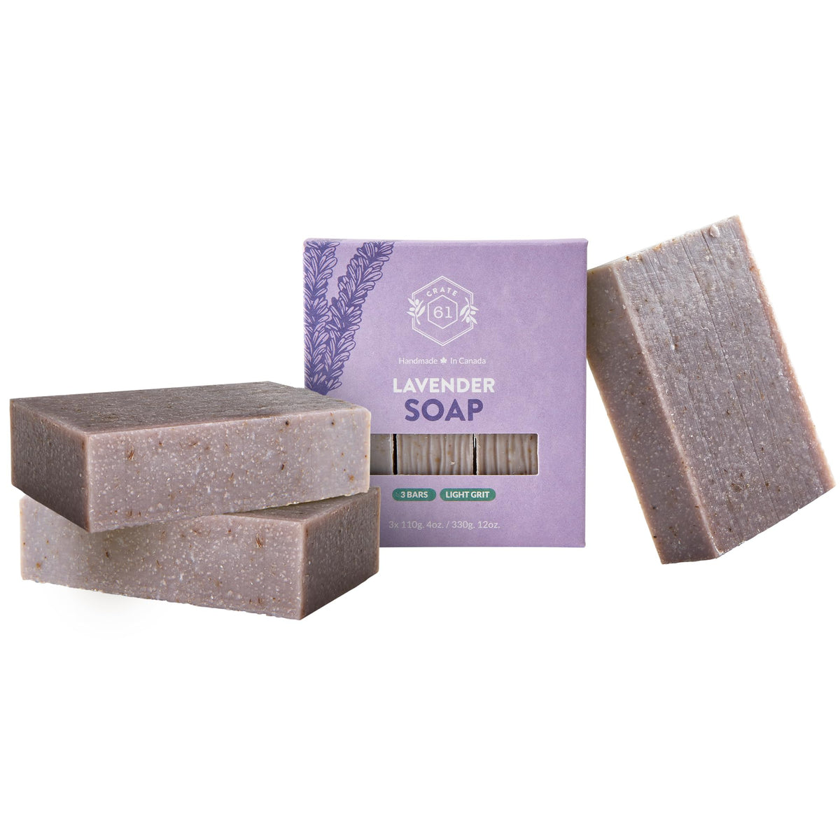 Crate 61 Organics, Handmade in Canada, Plant Based Cold Process Natural Bar Soap For Face And Body, With Premium Essential Oils, For Men And Women 3 Pack (Eucamint)