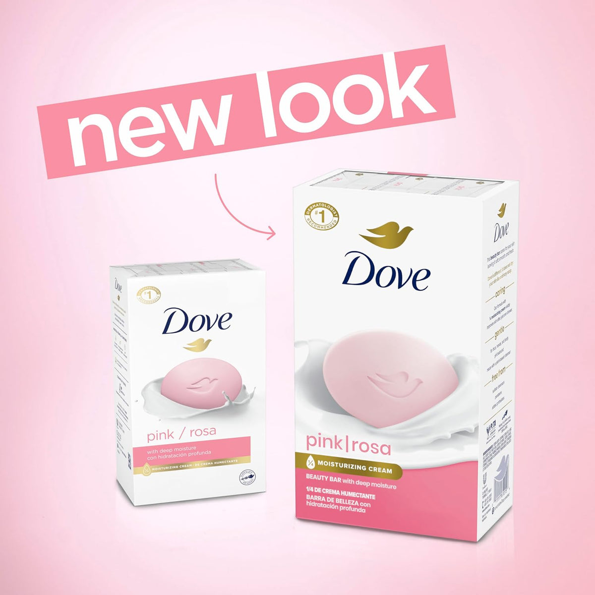 Dove Pink Rosa Beauty Bar Soap 8 Count, Cleanser, 3.75 oz I beauty bar