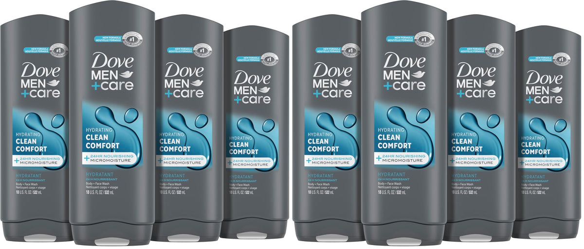 DOVE MEN Body Wash For Hydrated, Smooth Skin, 4 Count, 18 fl oz