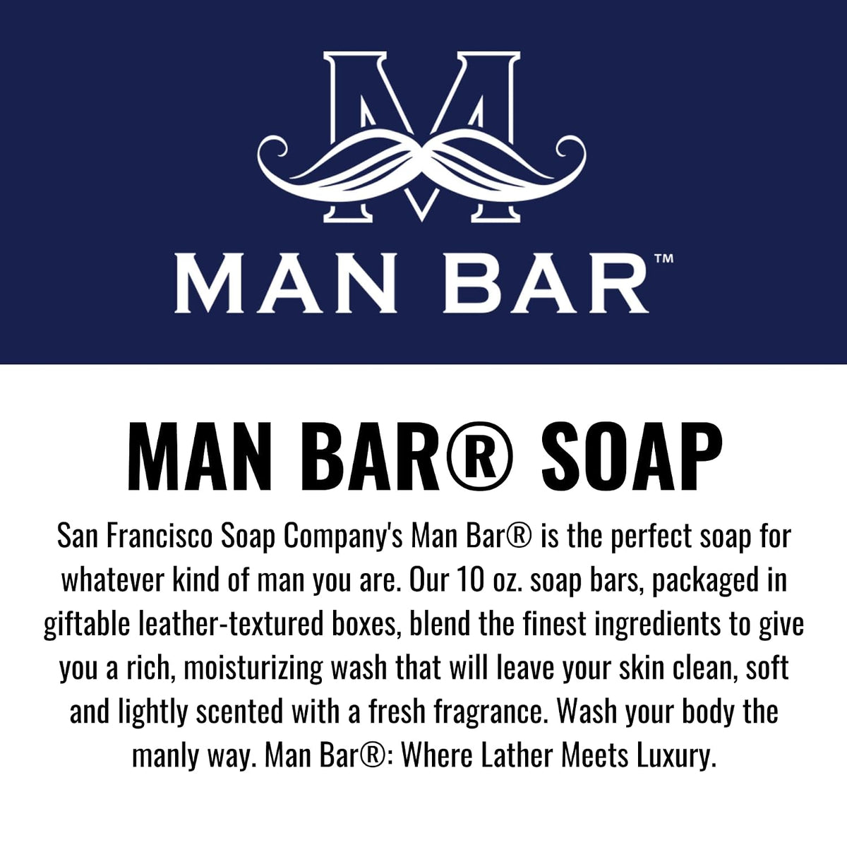 San Francisco Soap Company Man Bar 3-Piece Gift Set - No Harmful Chemicals - Good for all Skin Types - Made in the USA