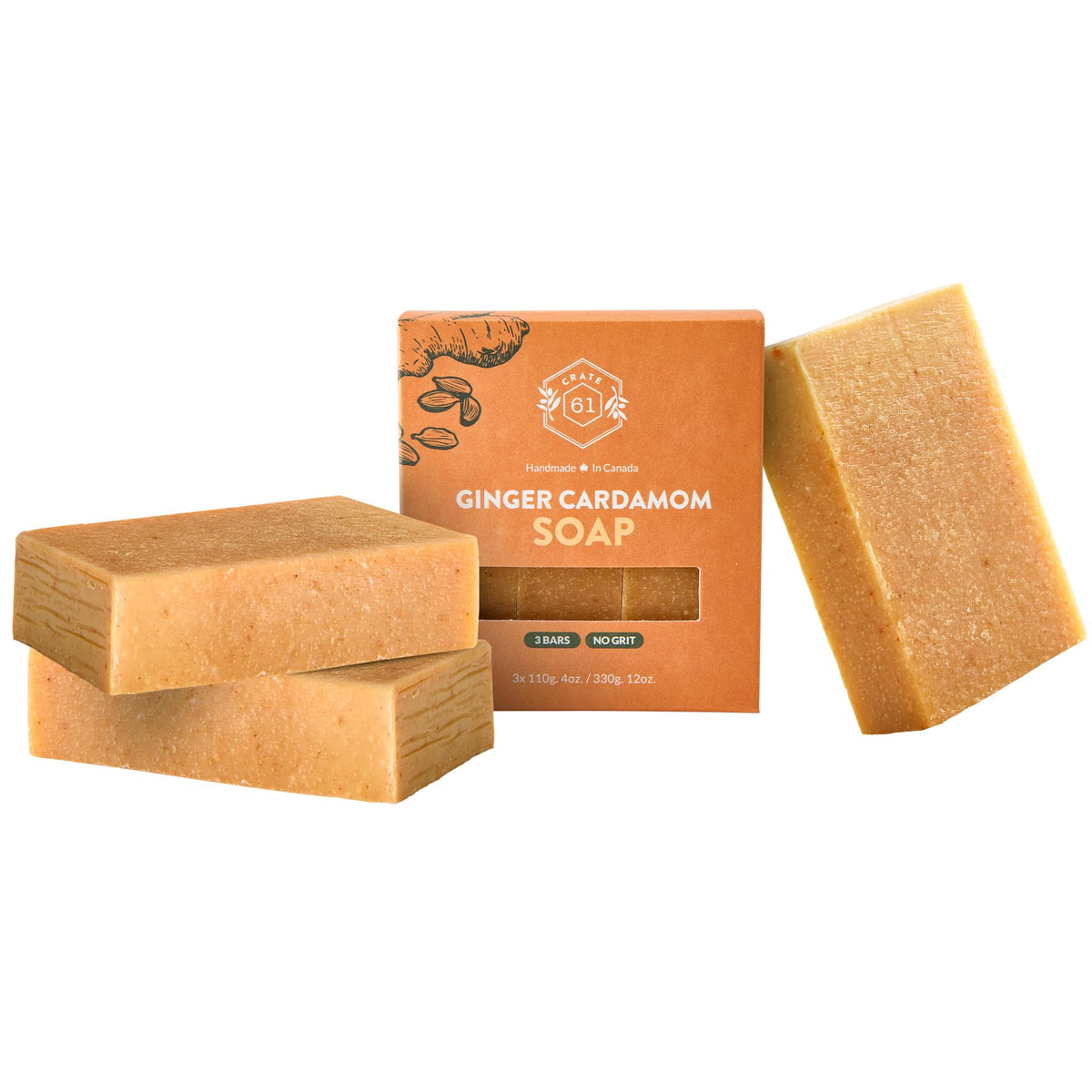Crate 61 Organics, Handmade in Canada, Plant Based Cold Process Natural Bar Soap For Face And Body, With Premium Essential Oils, For Men And Women 3 Pack (Eucamint)
