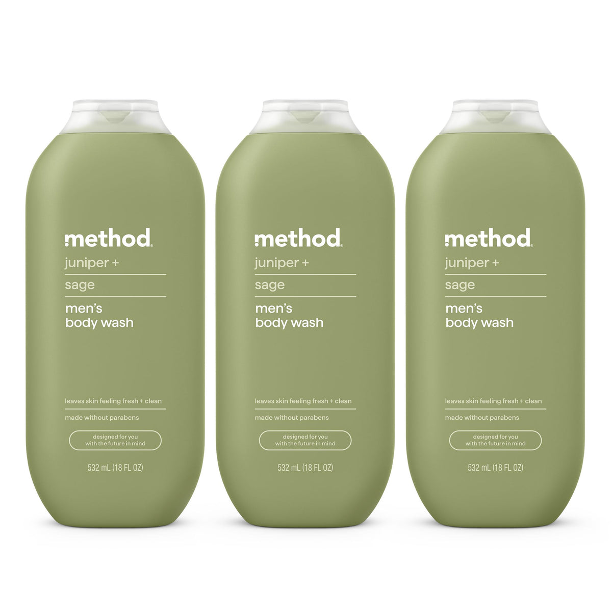 method Men’s Body Wash, Cedar + Cypress, 18 fl oz, 3 Pack