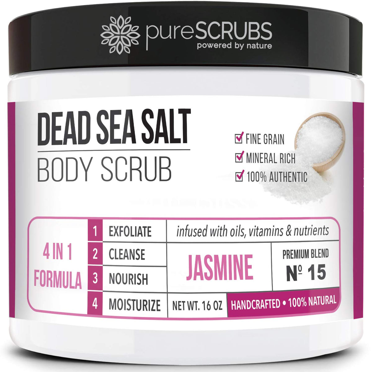 pureSCRUBS Premium Coconut Body Scrub Set, Exfoliating Dead Sea Salt Scrub