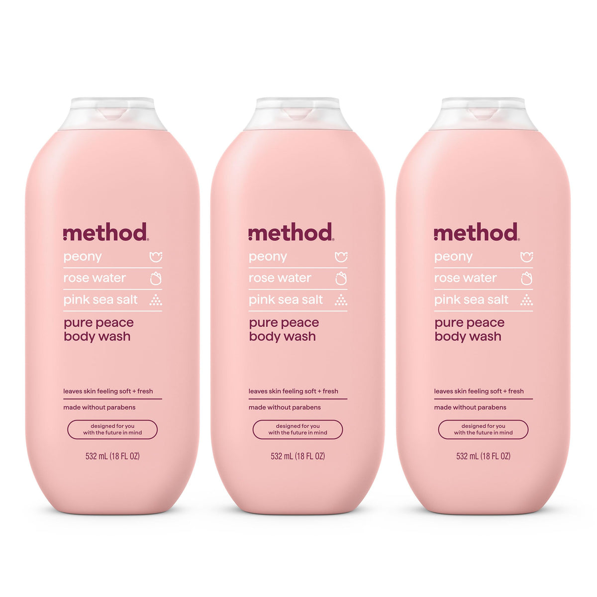 method Body Wash, Simply Nourish, 18 fl oz, 3 pack