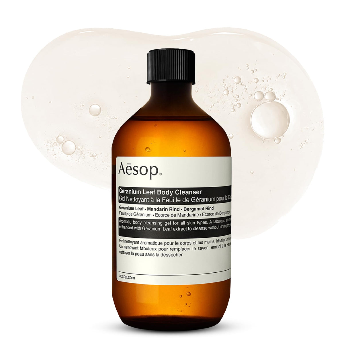 Aesop Geranium Leaf Body Cleanser | Gentle Shower Gel with Geranium, Mandarin and Bergamot Essential Oil Blend to Refresh & Balance Skin | 500 mL / 16.9 oz