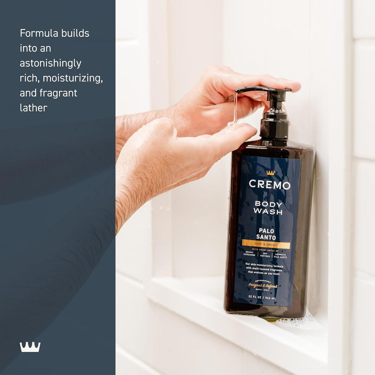 Cremo Body Wash for Men, Palo Santo, 32 Fl Oz