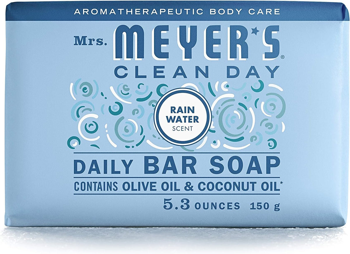 MRS. MEYER'S CLEAN DAY Bar Soap, Use as Body Wash or Hand Soap, Made with Essential Oils, Clementine_, 5.3 oz, 4 Bars