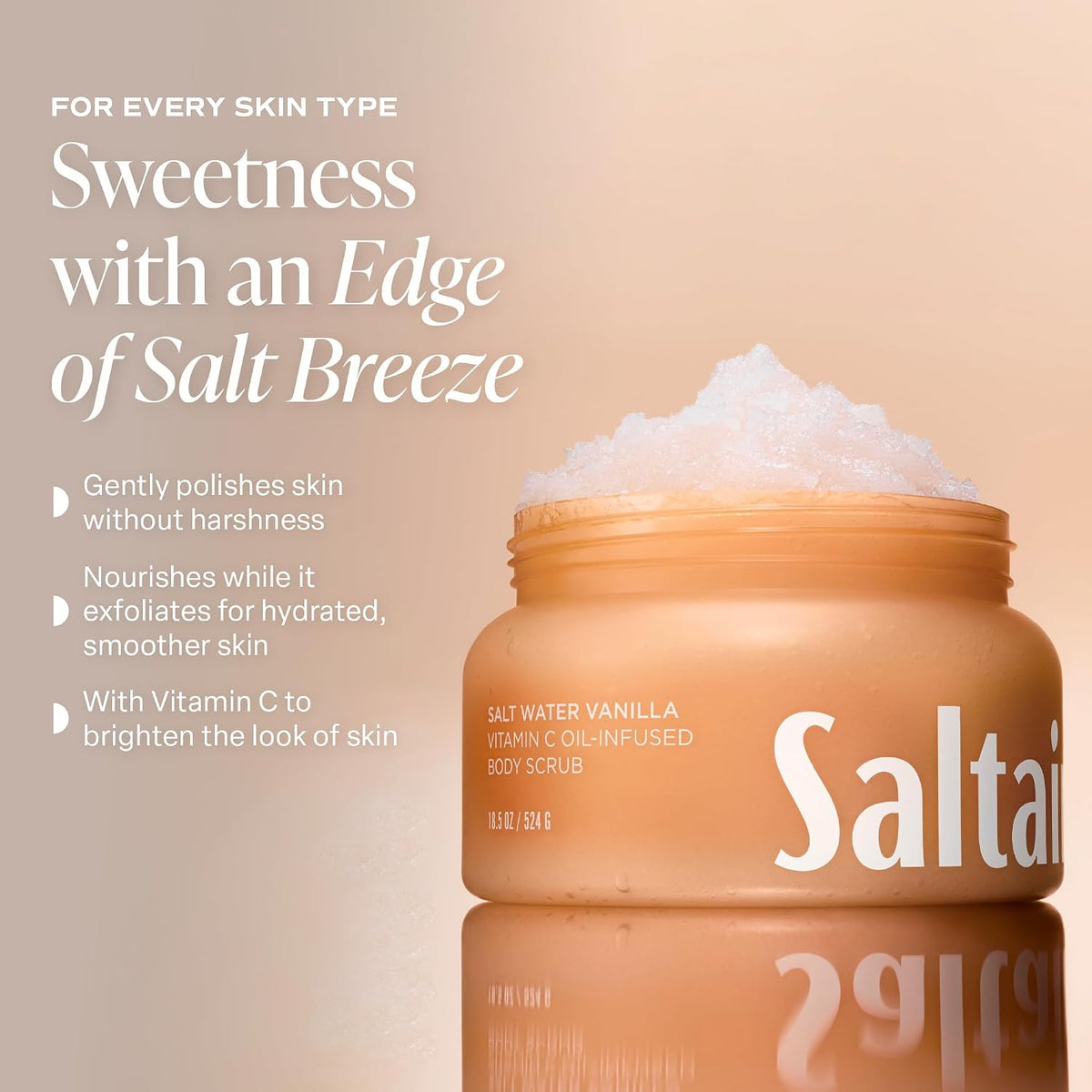 Saltair Body Scrub | Salt Water Vanilla Exfoliating Polish | 1 Count