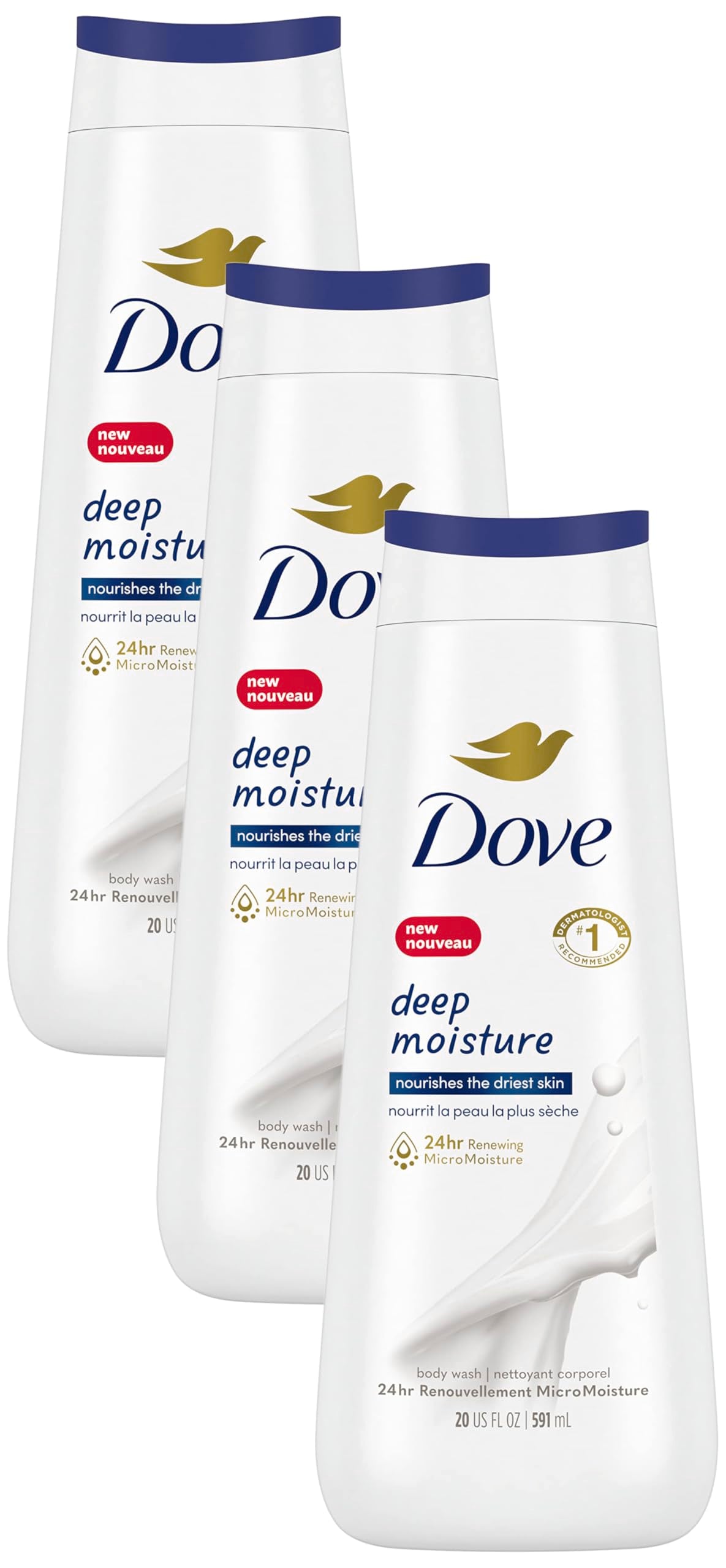 Dove Moisturizing Body Wash, Fresh Care, Value Size 4-Pack, 25.35 Fl Oz Ea
