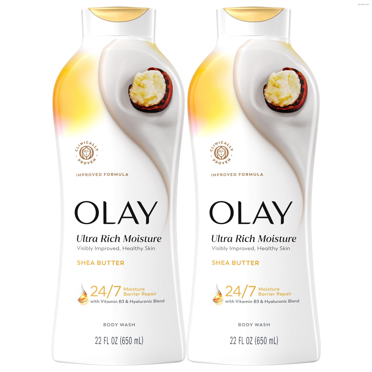 Olay Body Wash for Women, Ultra Moisture, 24hr Moisturizing, Hydrating & Refreshing, B3 Vitamin Complex, Free of Parabens & Phthalates, for All Skin Types, Shea Butter Scent, 22 fl oz (Pack of 4)