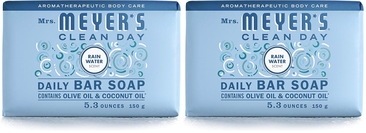 MRS. MEYER'S CLEAN DAY Bar Soap, Use as Body Wash or Hand Soap, Made with Essential Oils, Clementine_, 5.3 oz, 4 Bars