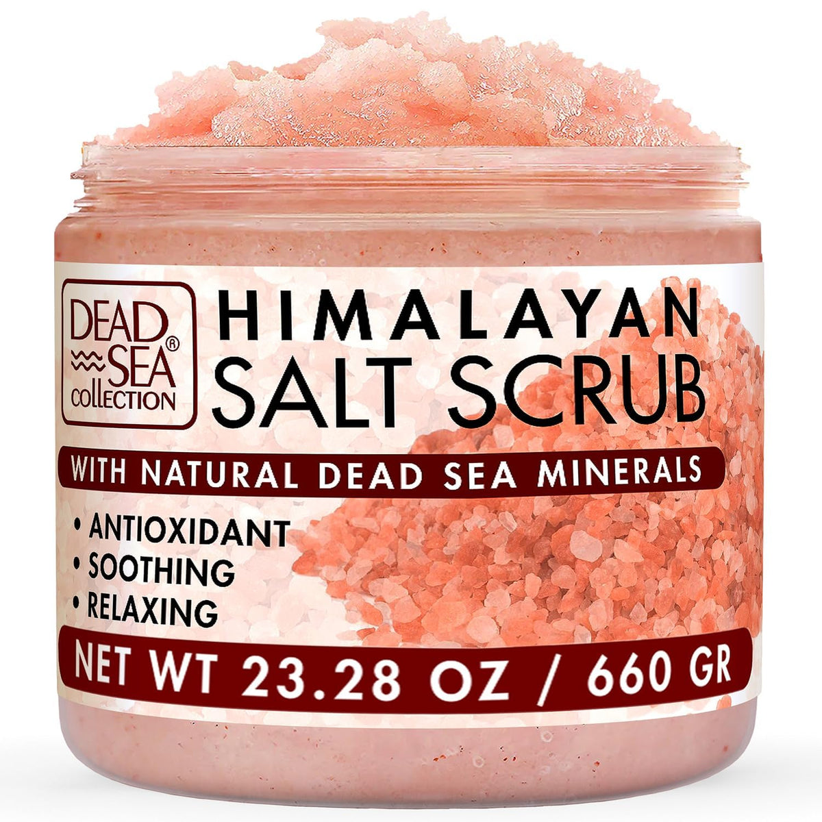 Dead Sea Collection Almond Vanilla Salt Scrub – Exfoliating Body Scrub for Women – Moisturizing and Nourishing Skin – with Pure Oils and Dead Sea Minerals (23.28 Oz)