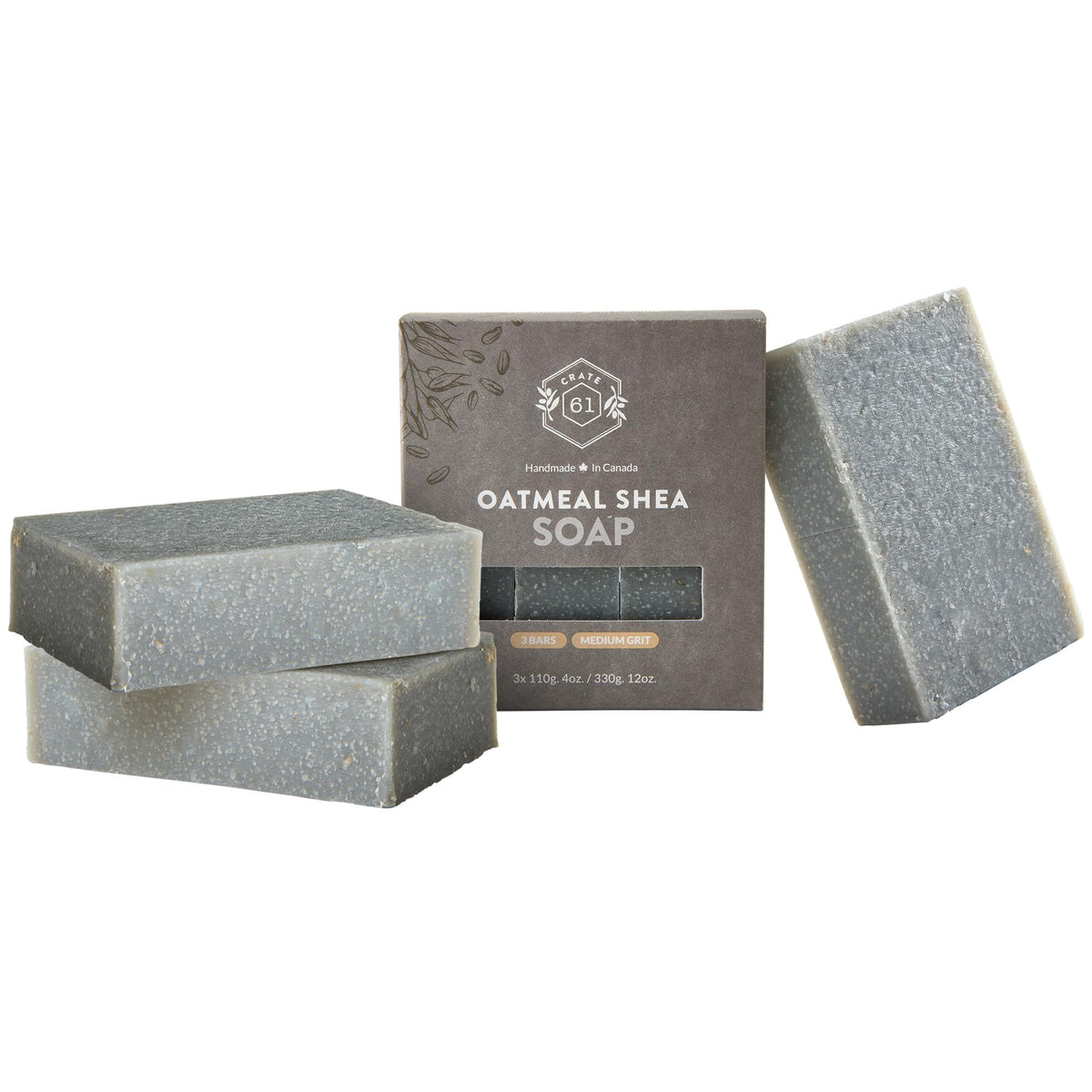 Crate 61 Organics, Handmade in Canada, Plant Based Cold Process Natural Bar Soap For Face And Body, With Premium Essential Oils, For Men And Women 3 Pack (Eucamint)
