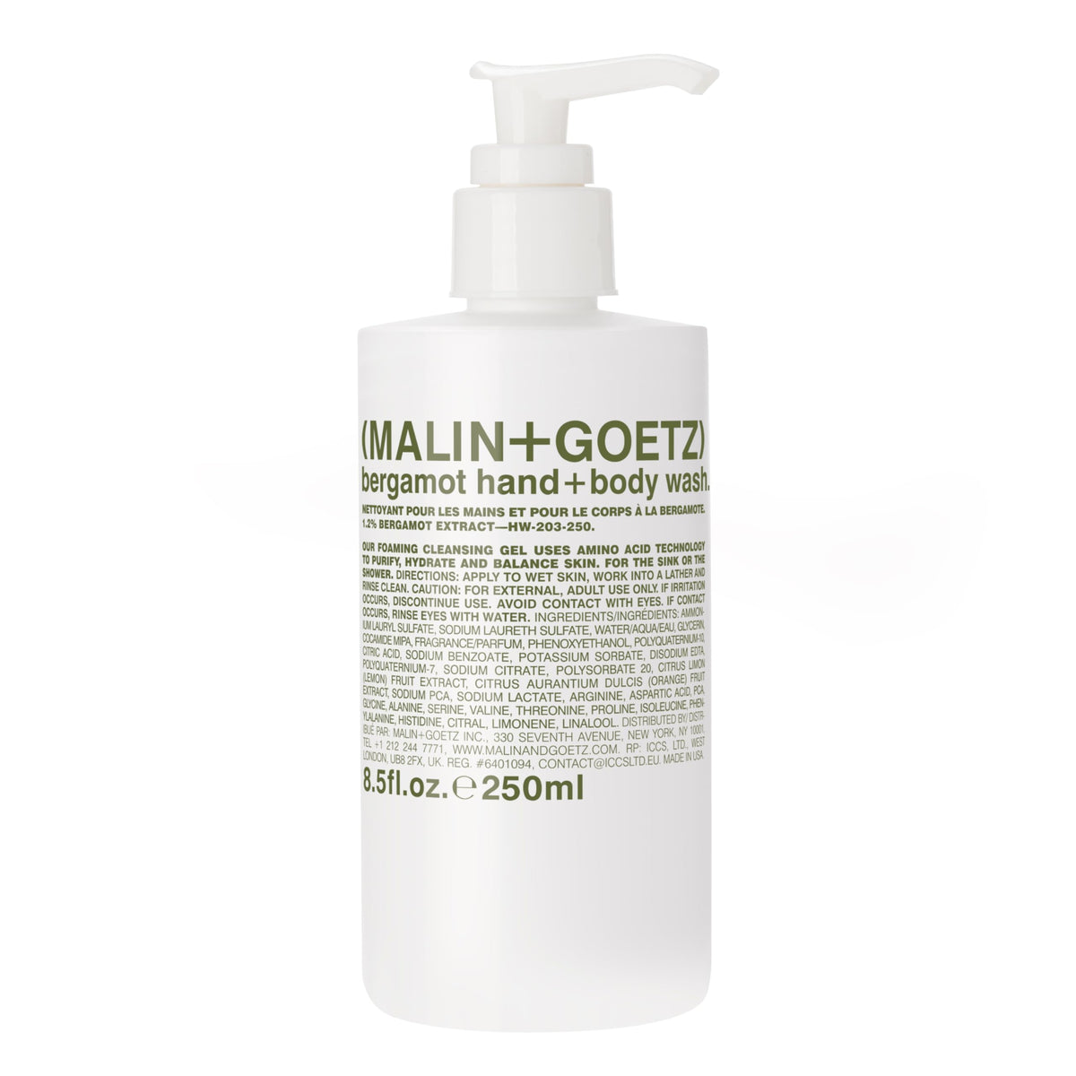 MALIN+GOETZ Hand + Body Wash, Foaming Cleanser, pH-Balanced, Unisex