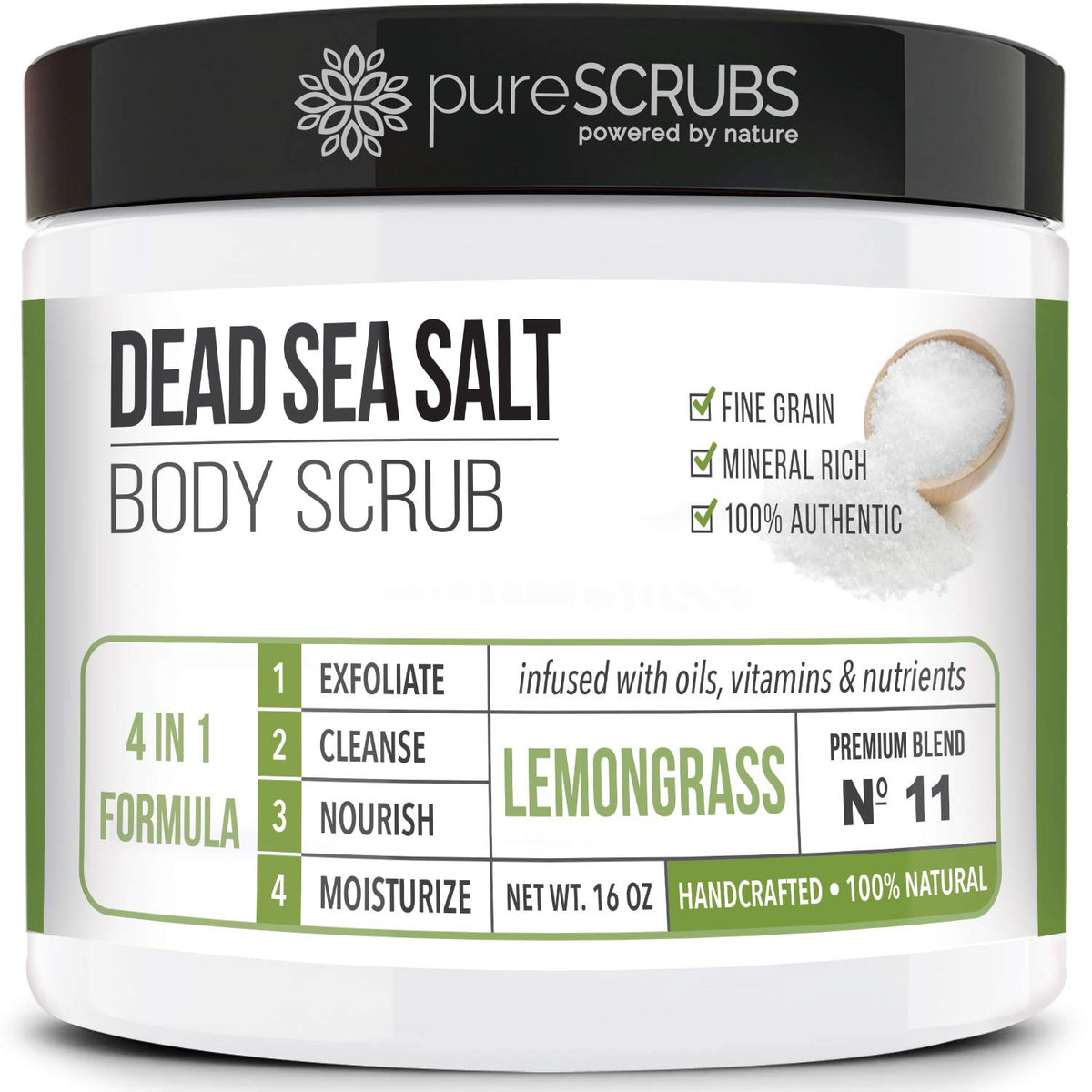 pureSCRUBS Premium Coconut Body Scrub Set, Exfoliating Dead Sea Salt Scrub
