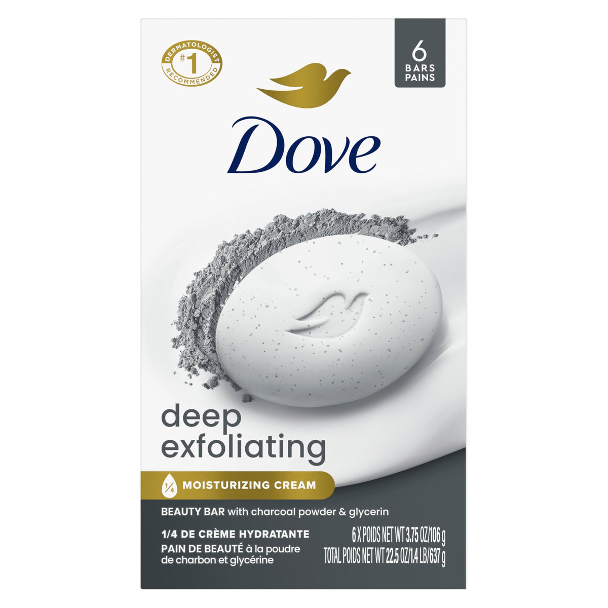 Dove Gentle Exfoliating Beauty Bar Soap , Renewing 8 Count 3.75 oz