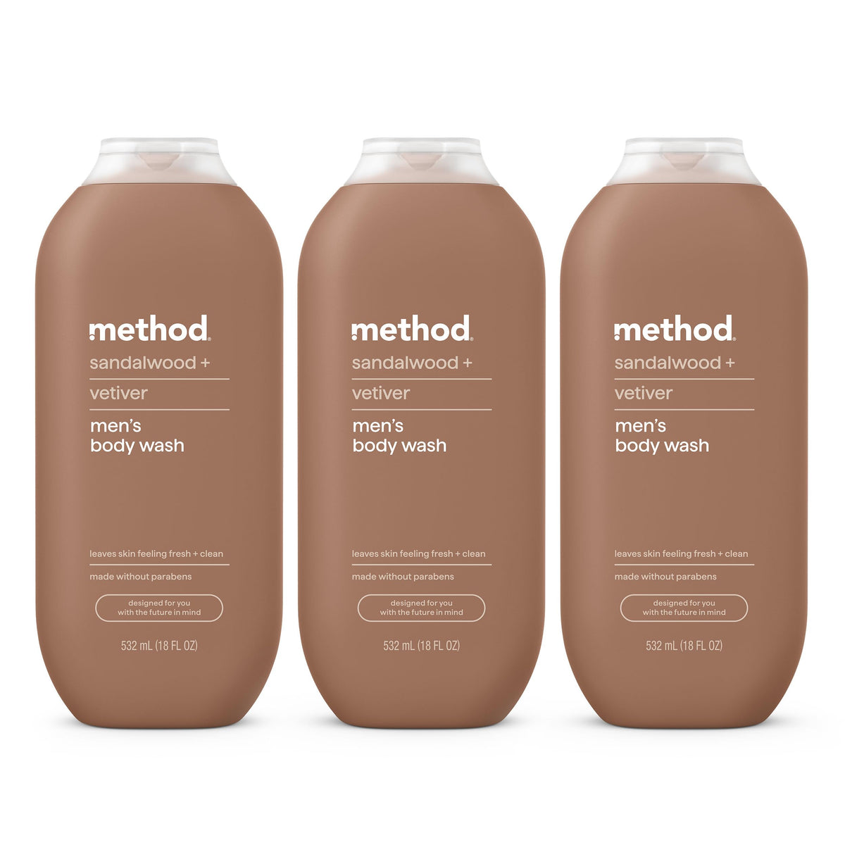 method Men’s Body Wash, Cedar + Cypress, 18 fl oz, 3 Pack