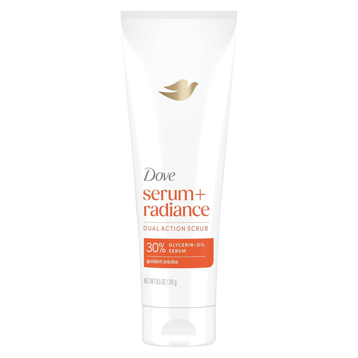 Dove Radiance Body Scrub with 30% Glycerin‑Oil Serum & Jojoba Oil, 8.5 OZ