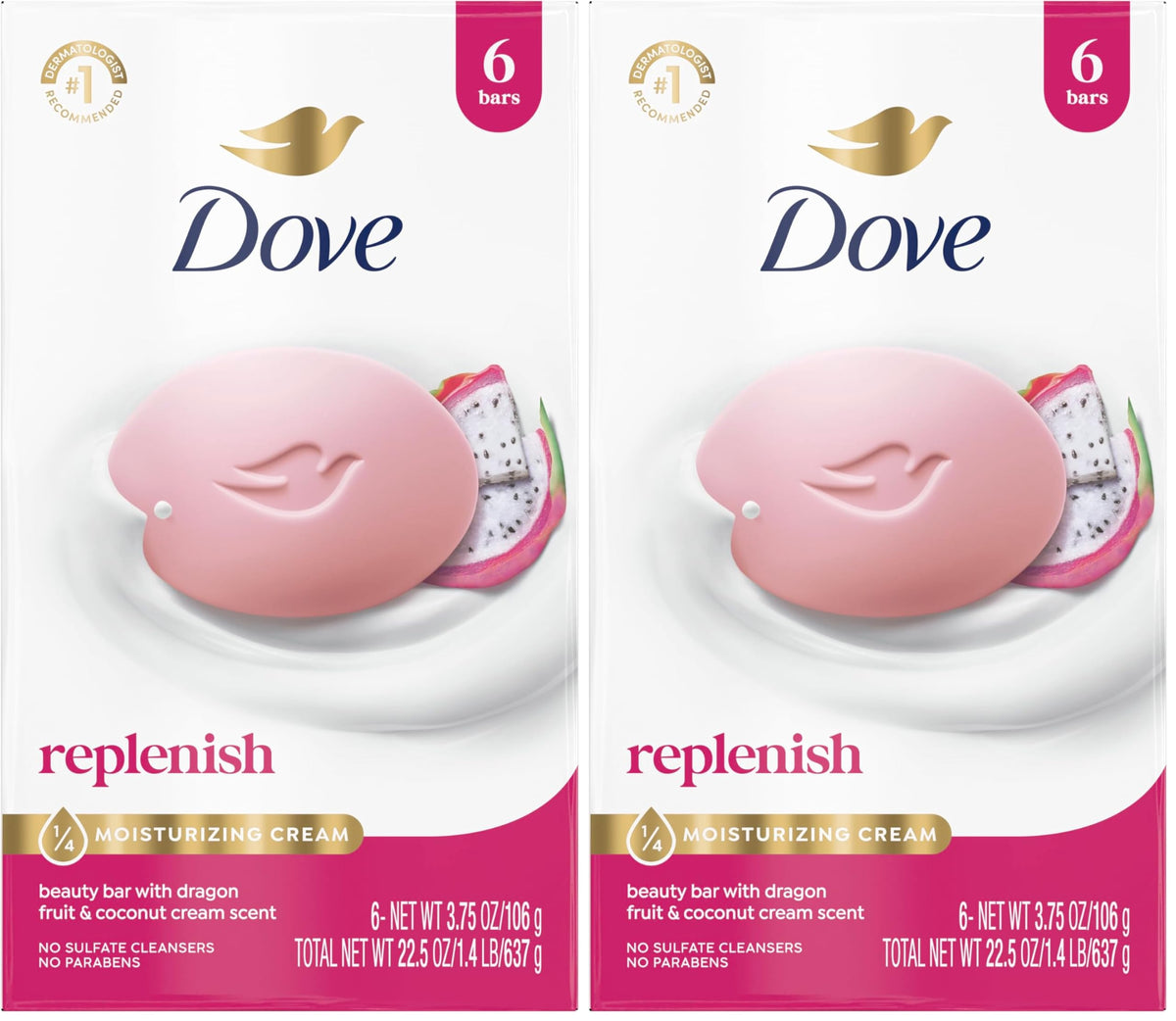 Dove Beauty Bar Soap , Glacial Water & Avocado Oil, I 6 Count 3.75 oz