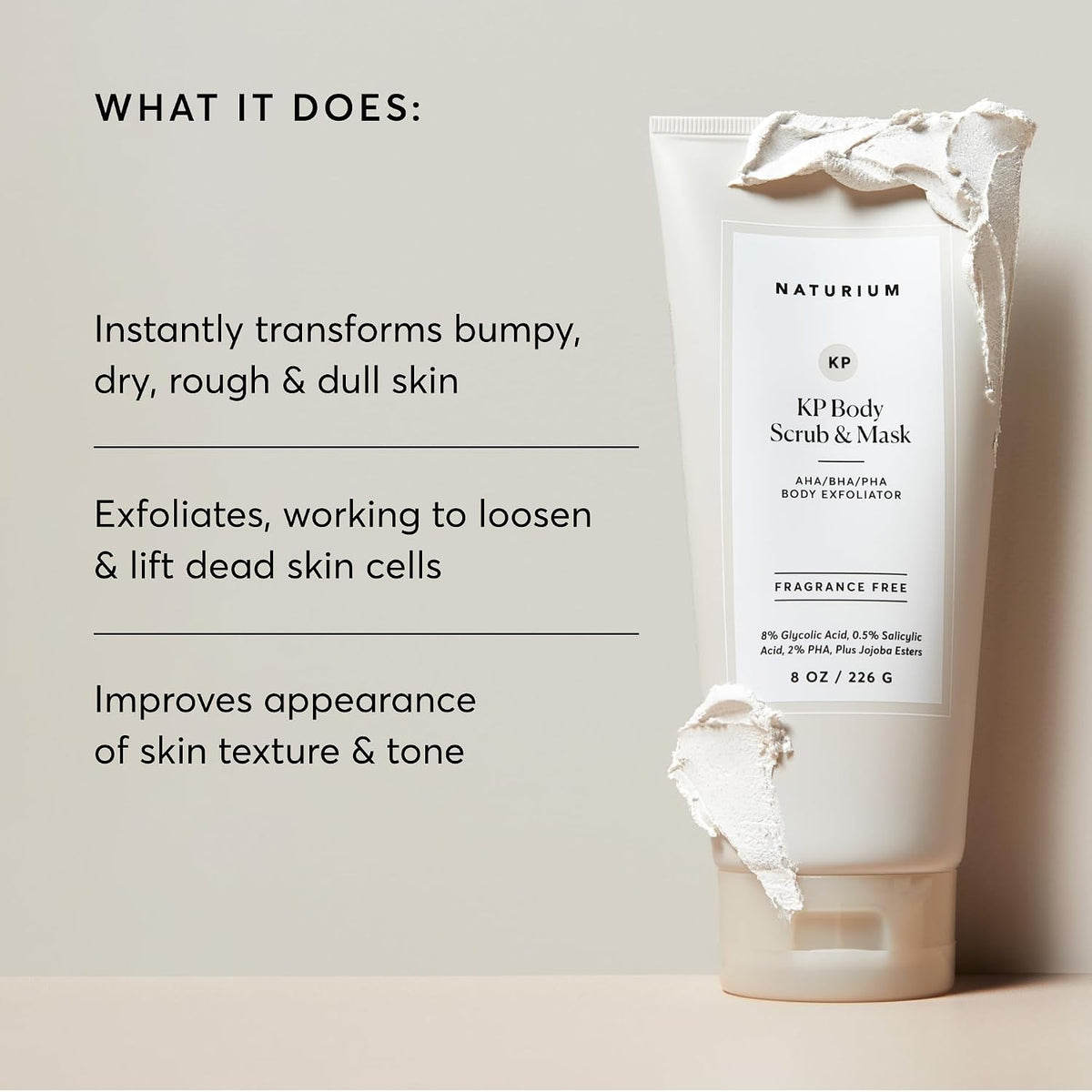 Naturium KP Body Scrub & Mask, AHA, BHA, PHA Exfoliants, 8 fl oz